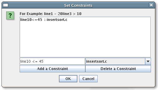 Other constraints menu