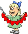 Girl with paper hearts (for compatibility)