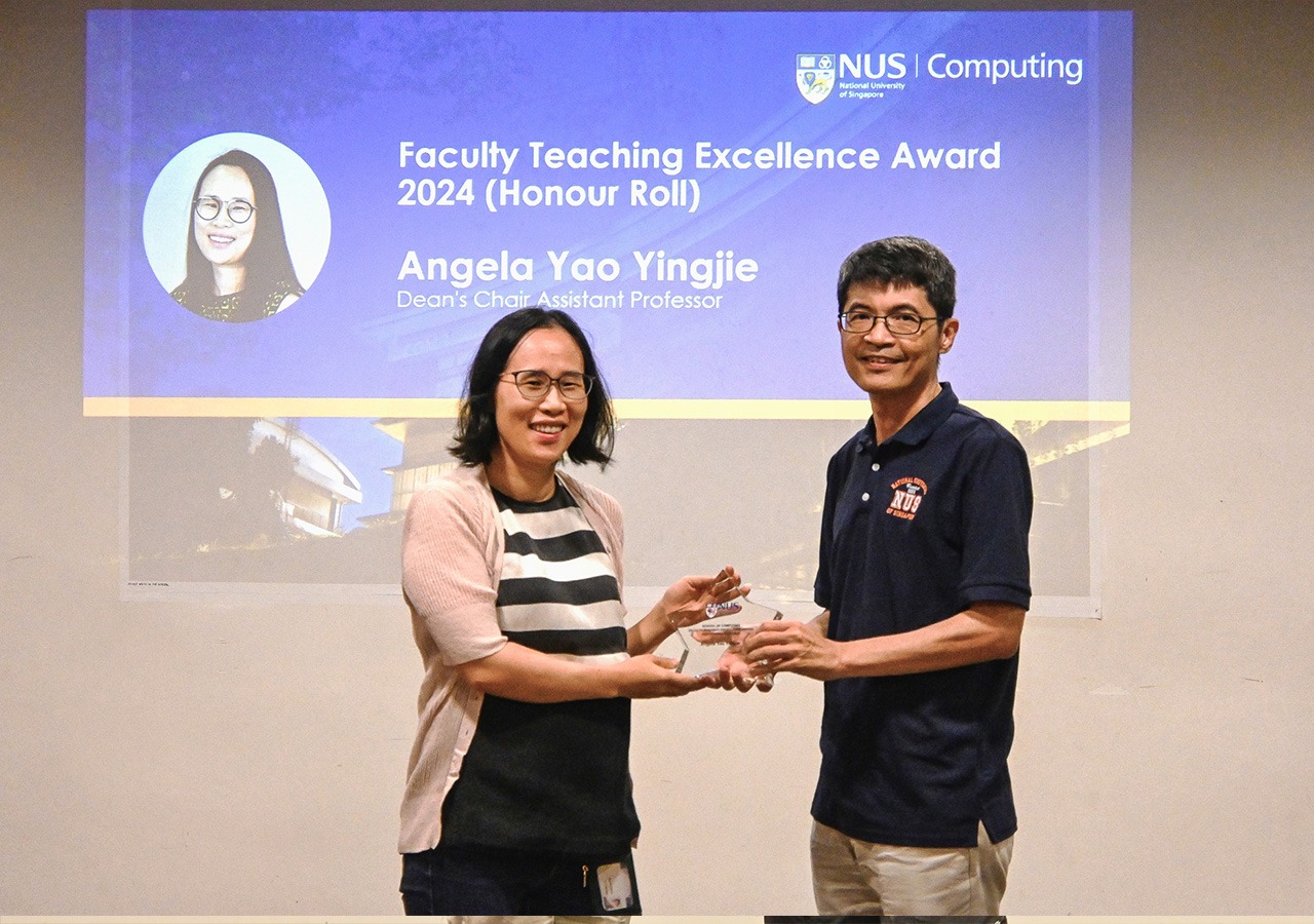 Angela Yao Yingjie, Dean’s Chair Assistant Professor receiving the FTEA 2024