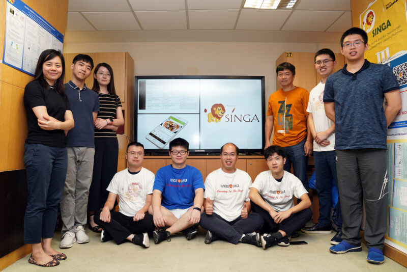 The NUS team, led by Professor Ooi Beng Chin (in orange) from the School of Computing, started working on Singa in 2014.