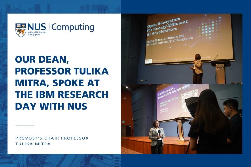 Professor Tulika Mitra, Dean of NUS Computing, delivered a presentation at the IBM Research Day with NUS