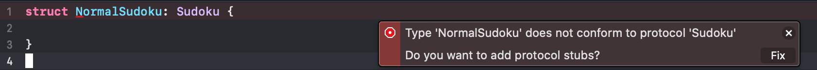 Error message after clicking circle