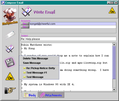 Mail composition window