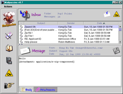 Malpuccino main window