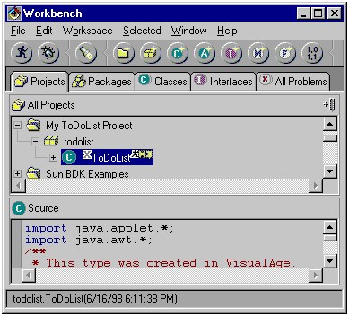 Workbench editor window