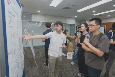 Yisong presenting his research