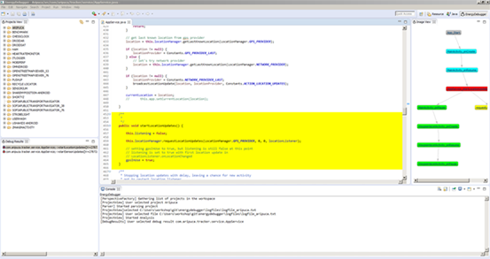 Preview of EnergyDebugger Perspective in Eclipse
