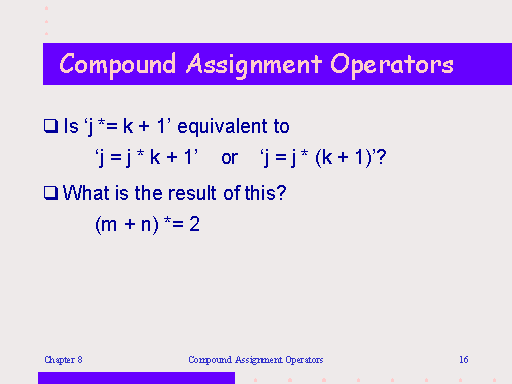 compound assignment operators quiz ap classroom
