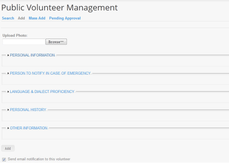 Public Volunteer Management
