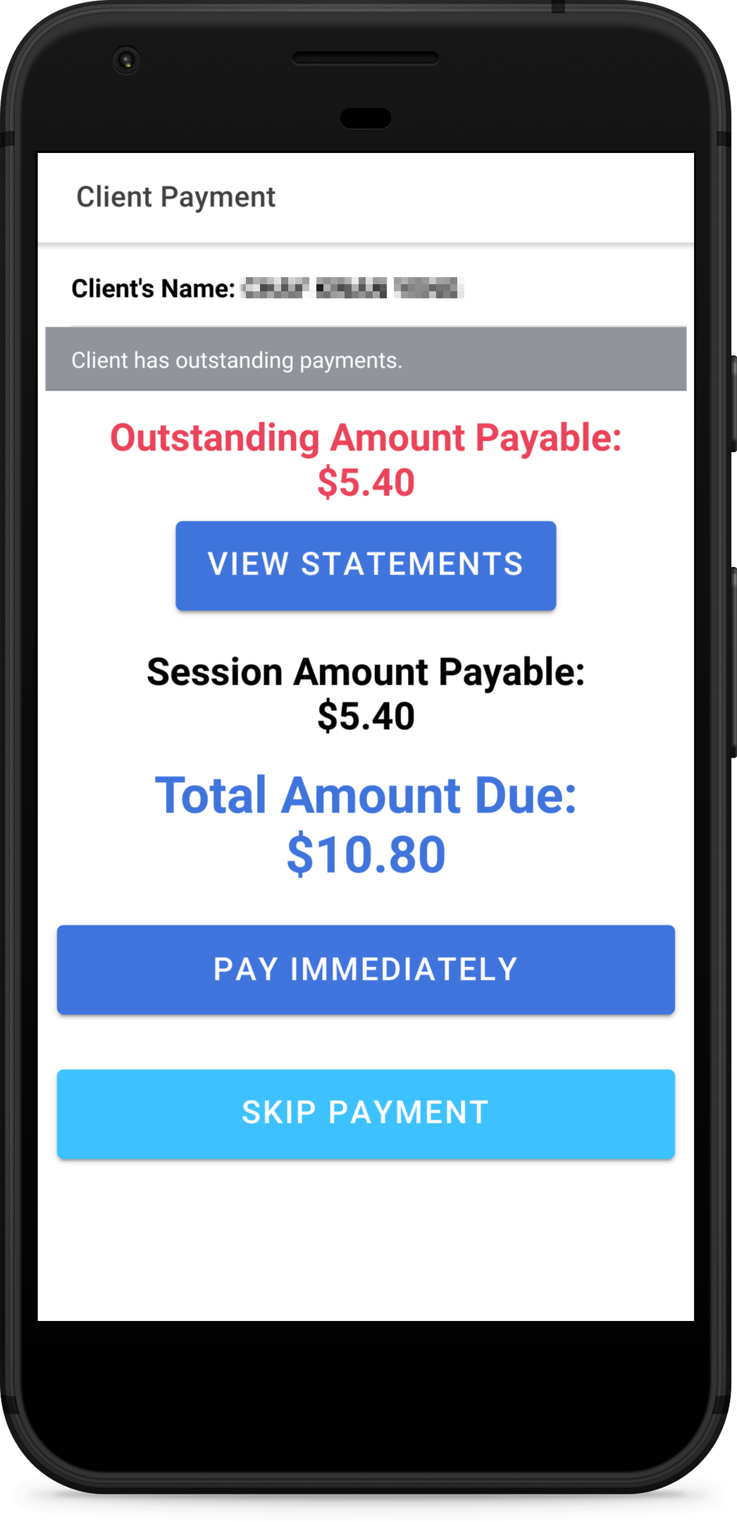 HPC Mobile App Collect Payment